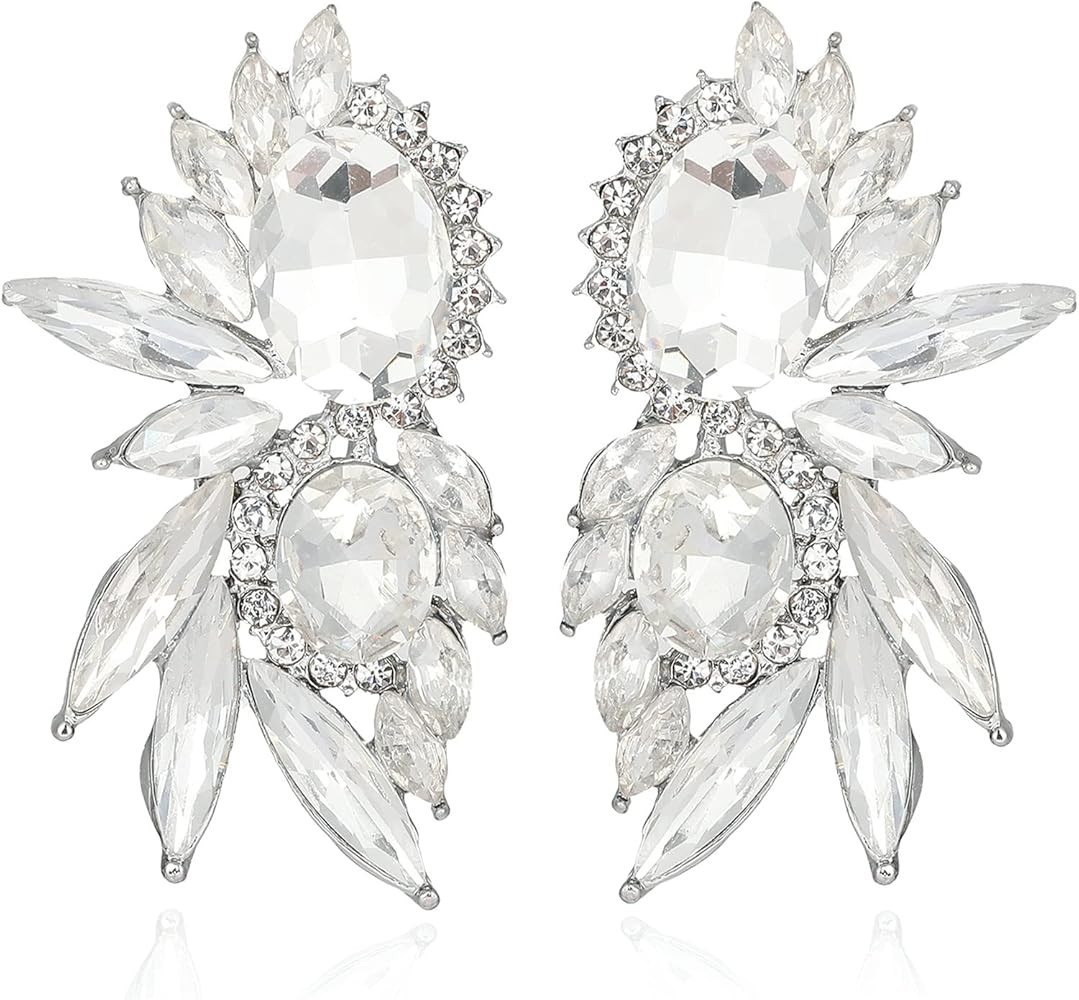 Canboer Vintage Rhinestone Statement Earrings Fancy Crystal Cluster Drop Dangle Earrings for Wome... | Amazon (US)
