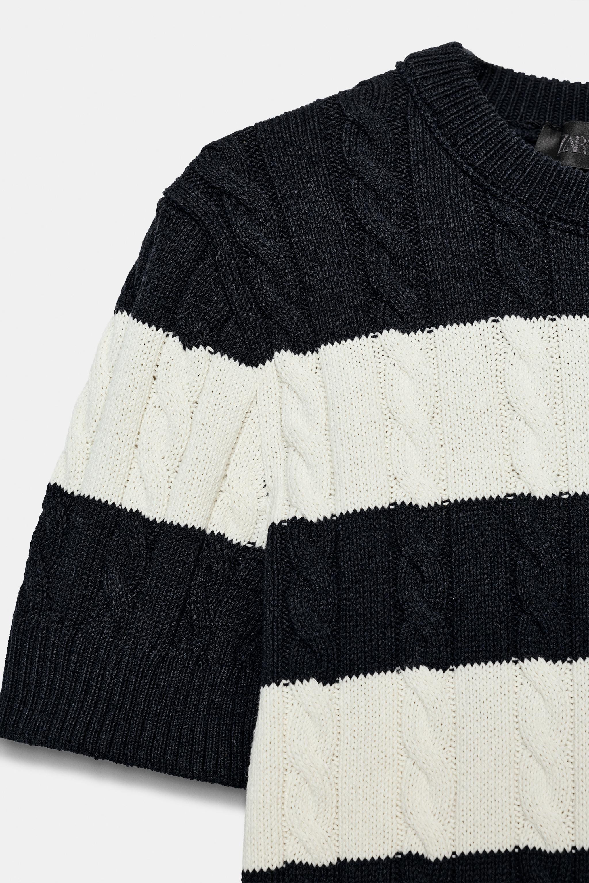 CABLE KNIT STRIPED JUMPER | Zara US