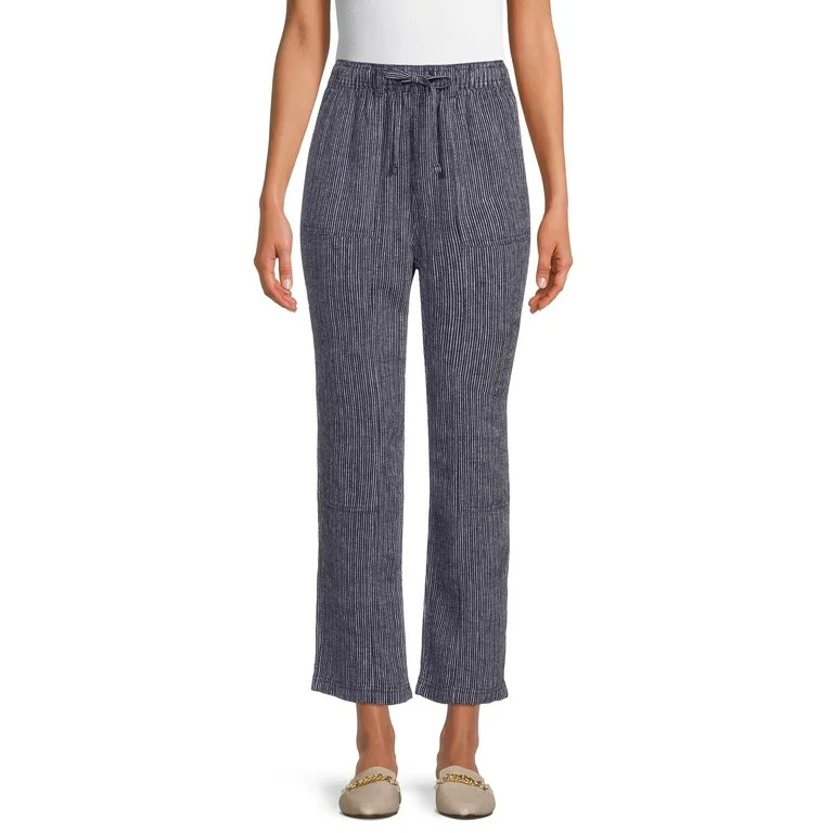 Time And Tru Women's Linen Pull-On Pants | Walmart (US)