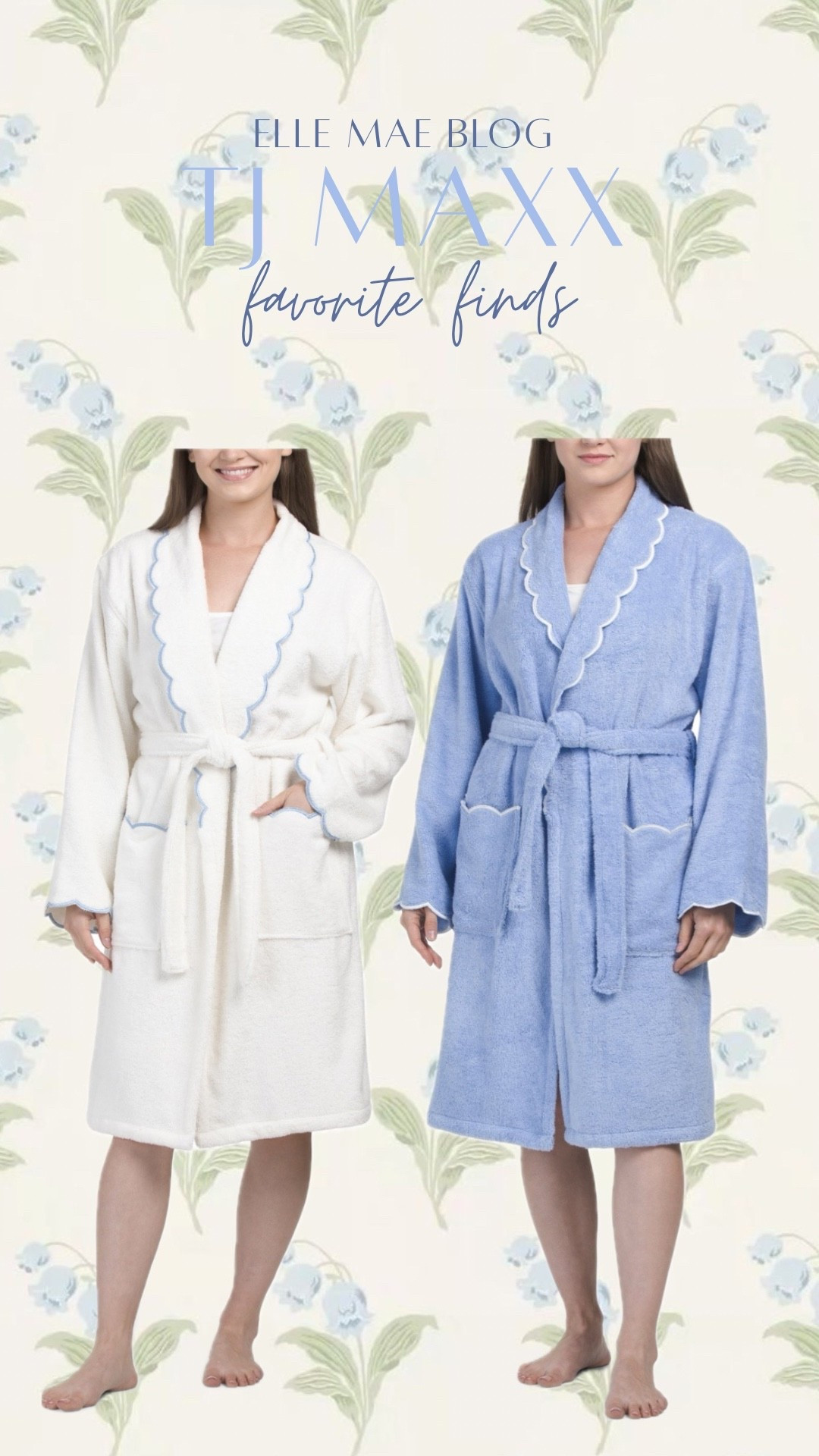 Scalloped embroidery bath robe // blue & white // coastal // cozy

#LTKSaleAlert #LTKselfcare #LTKmomlife