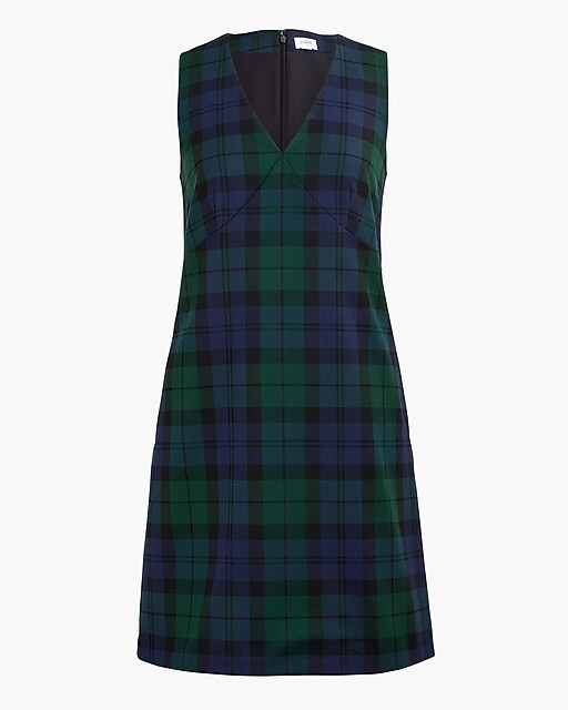 Black Watch sleeveless V-neck shift dress | J.Crew Factory
