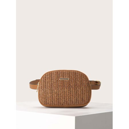 Women Bags Woven Detail Fanny Pack 420122BAGS12237 | Walmart (US)