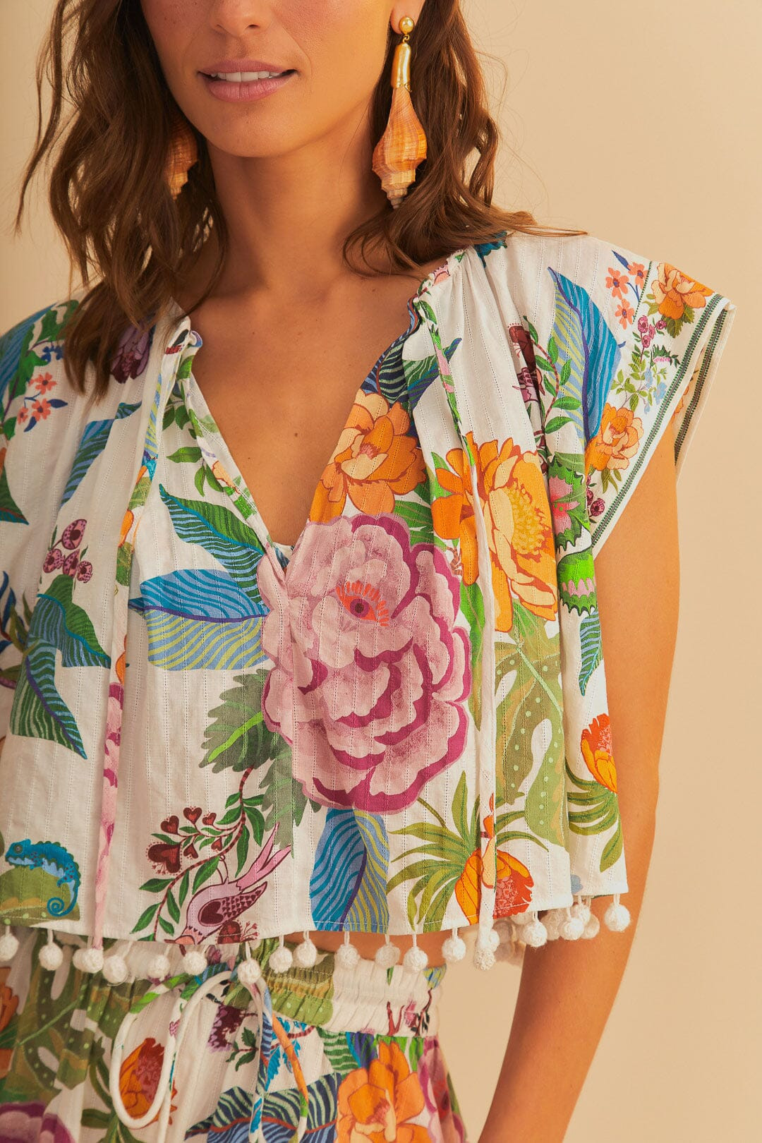 Off-White Sweet Bloom Blouse | FarmRio (US)