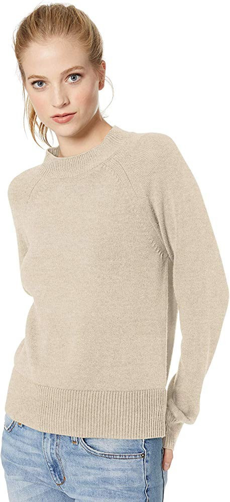 Amazon Brand - Daily Ritual Women's 100% Cotton Mock-Neck Pullover Sweater | Amazon (US)