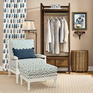 Goldie Scalloped Hamper with Natural Rattan & Wooden Bun Feet | Ballard Designs, Inc.