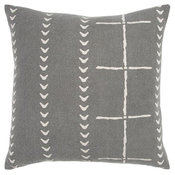 20&#34;x20&#34; Oversize Striped Polyester Filled Square Throw Pillow Charcoal - Donny Osmond Hom... | Target
