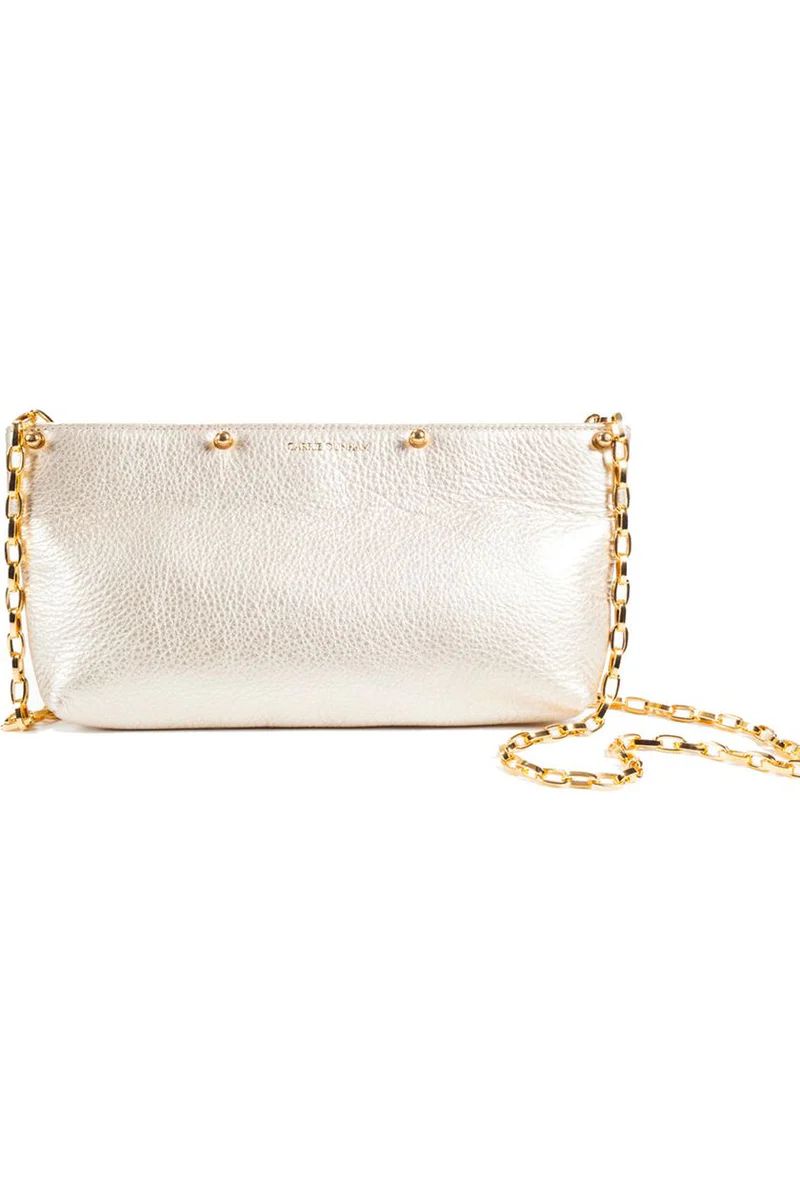 Metallic Champagne Gold Pebble Interchangeable Carrie Clutch Base | CARRIE DUNHAM