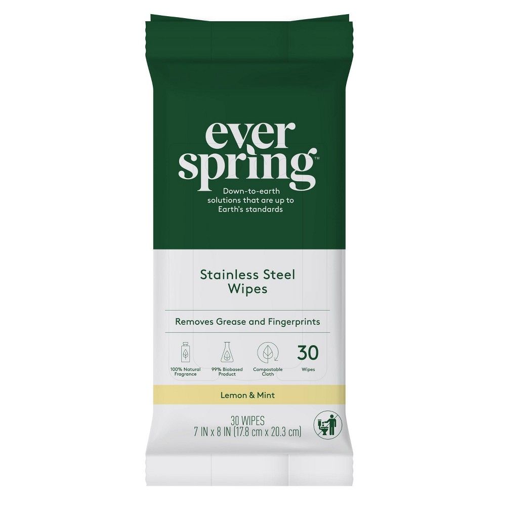 Stainless Steel Wipes Lemon & Mint - 30ct - Everspring | Target