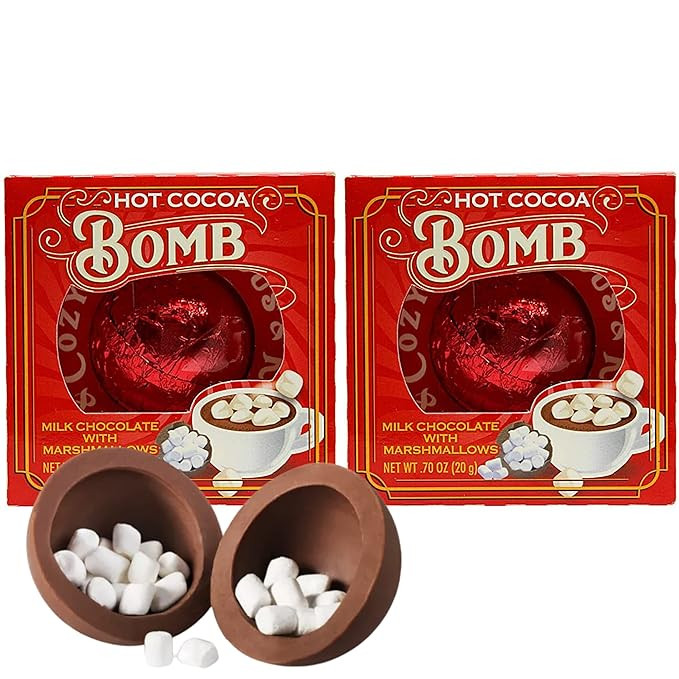 Milk Chocolate Hot Cocoa Melting Ball with Marshmallows Inside, Individually Wrapped Stocking Stu... | Amazon (US)