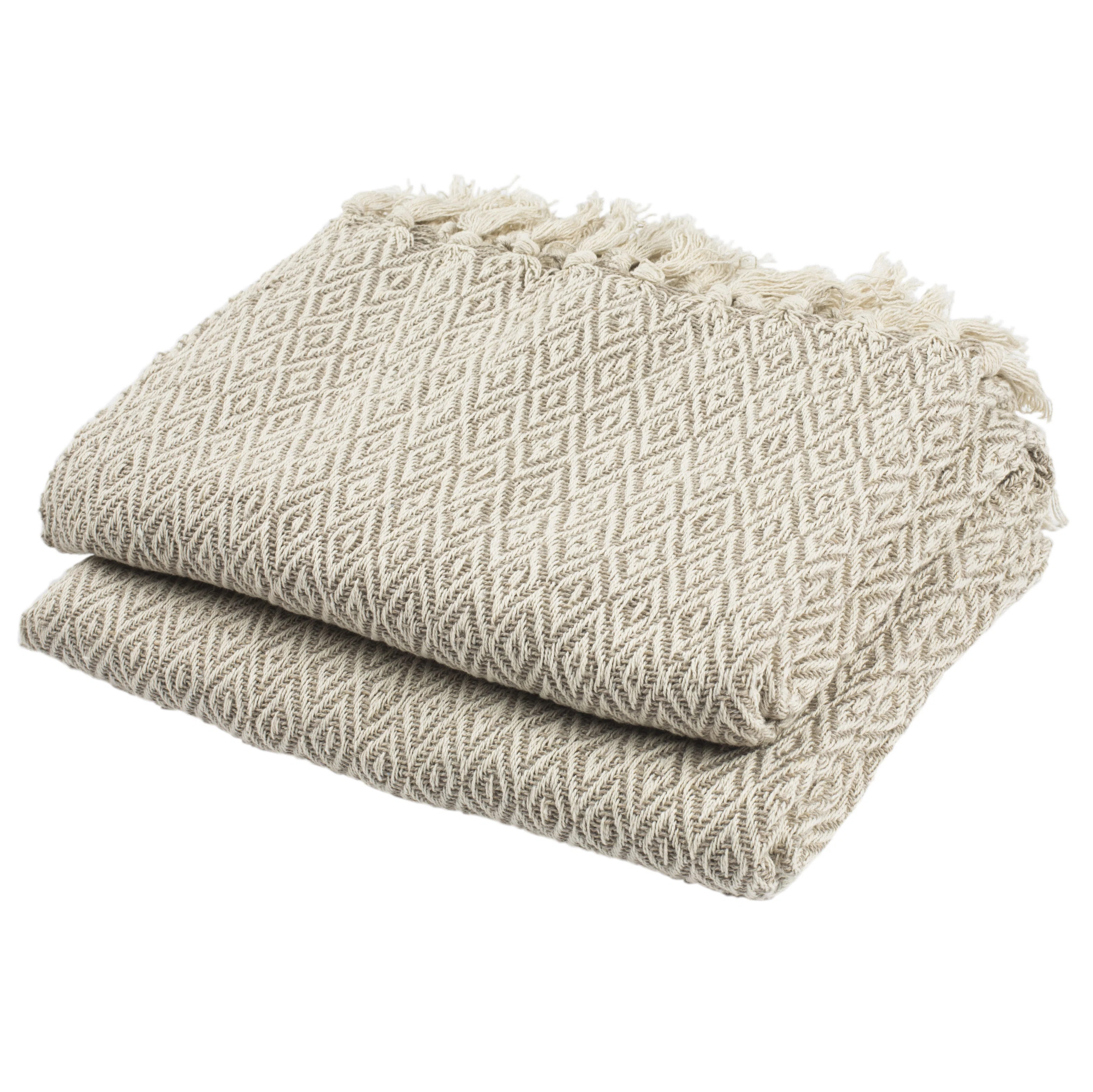 Shelby 100% Cotton Fringe Throw | Wayfair North America