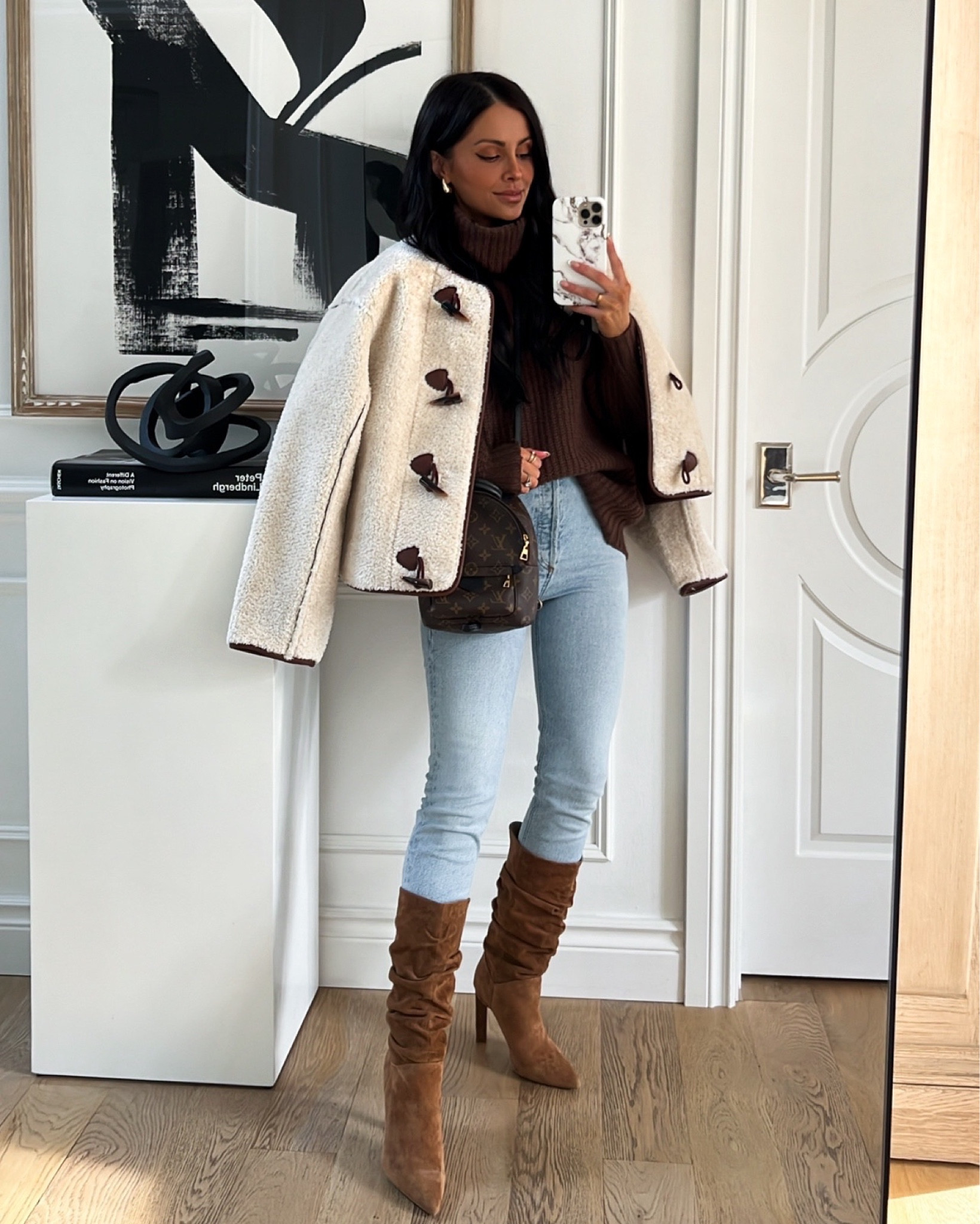 Cella Jane x Splendid sherpa jacket wearing an XS
Cella Jane x Splendid chocolate chunky knit sweater wearing an XS
Agolde denim wearing a 23
Karen Millen slouchy boots run TTS



#LTKSeasonal #LTKstyletip #LTKshoecrush