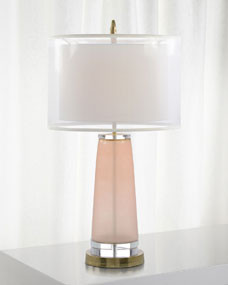 Soft Pink Glass Lamp | Horchow
