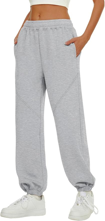 LILLUSORY Women's Sweatpants Cinched Bottom 2023 Trendy Pants with Pockets | Amazon (US)