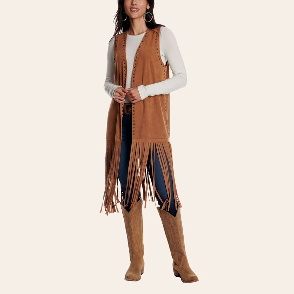 Rockin' C Women's Rust Faux Suede Fringe Vest | Cavender's