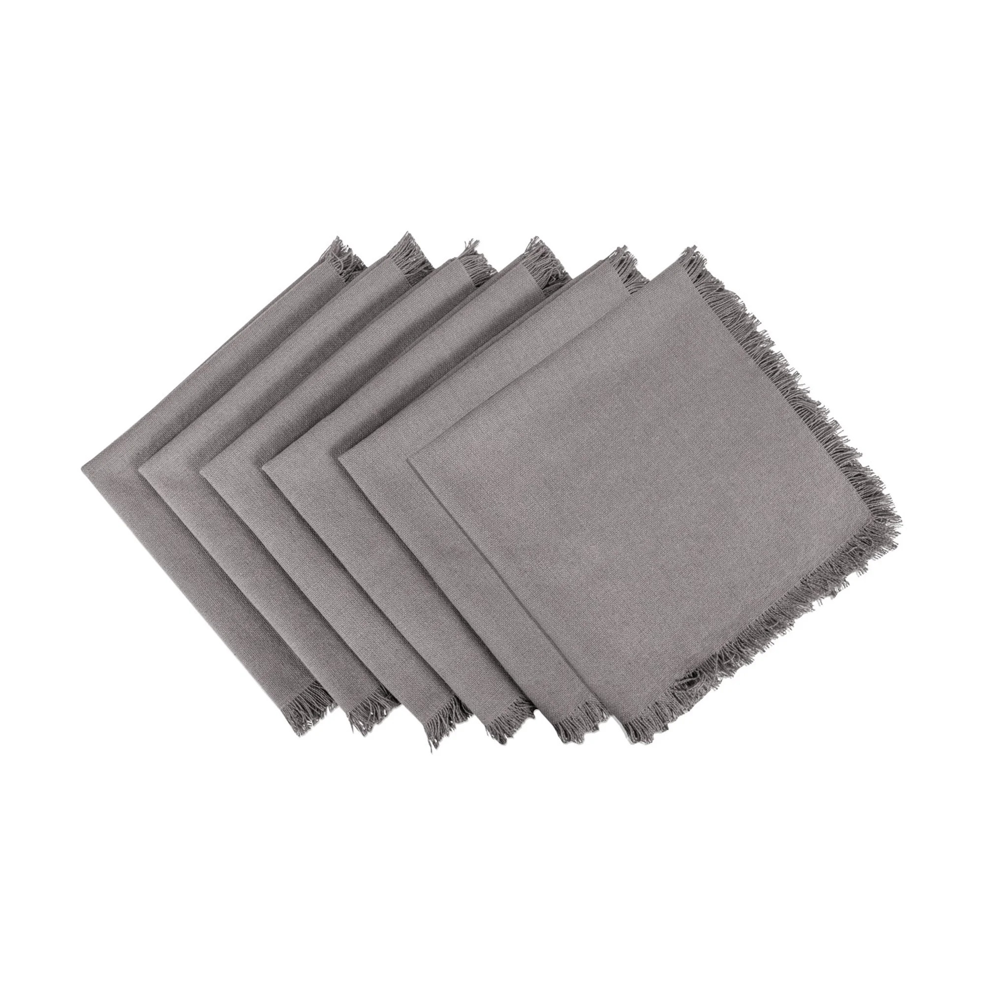 DII Solid Gray Heavyweight Fringed Napkin (Set of 6) | Walmart (US)