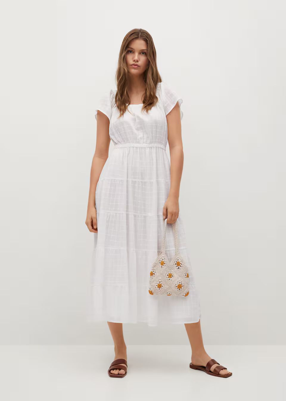 Textured cotton-blend dress | MANGO (US)