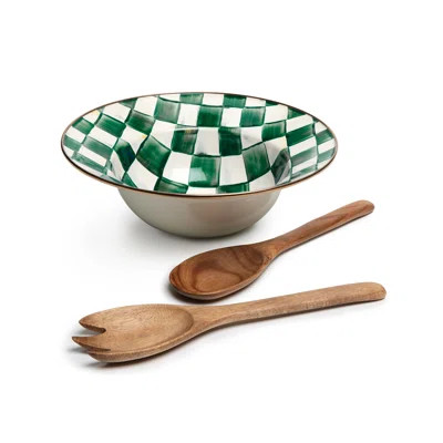 Emerald Check Salad Serving Set | Wayfair North America