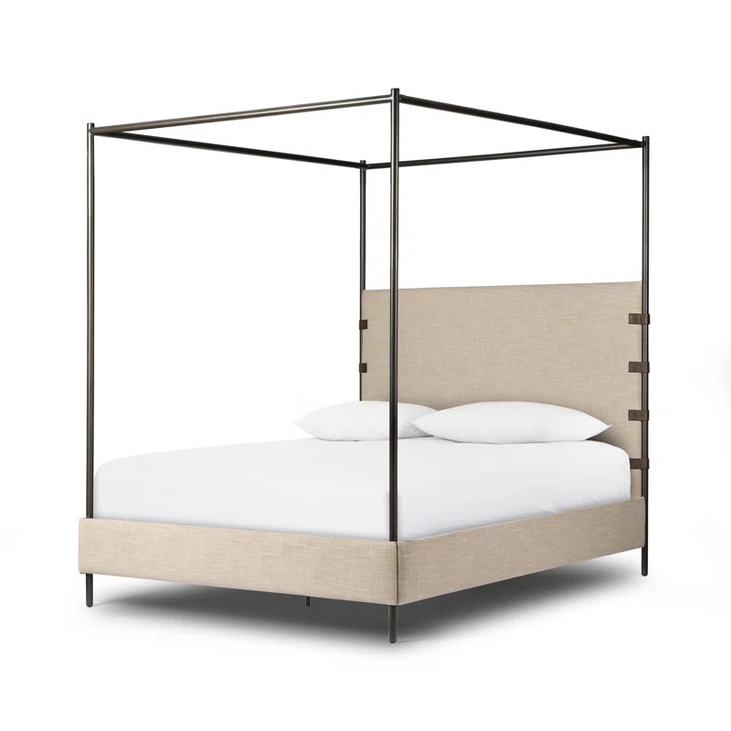 Nathanuel Upholstered Metal Canopy Bed | Wayfair North America