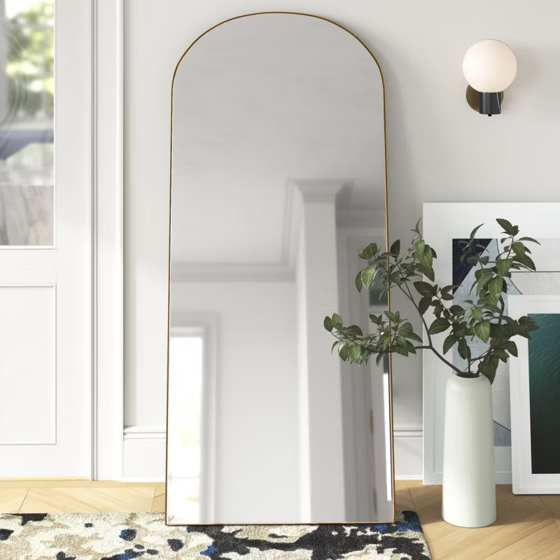 Nabila 71 in. x 31 In. Extra Large Arched Mirror, Modern Full Length Mirror with Wood Frame - The... | Target