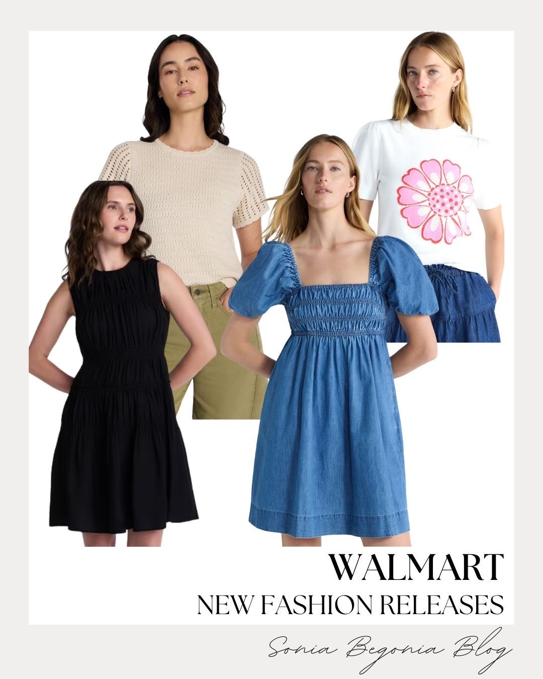 I am so excited about these new Walmart fashion releases! 👗
From breezy denim puff-sleeve dresses to chic crochet-style knits, these pieces are perfect for refreshing your seasonal wardrobe on a budget.

I love how these versatile styles transition easily from casual days to weekend outings. ✨
Whether you're looking for a classic black midi or a fun floral tee, there is something for everyone.

#WalmartFashion #NewArrivals #SummerStyle #WalmartFinds #LTKunder50

#LTKSeasonal #LTKootd