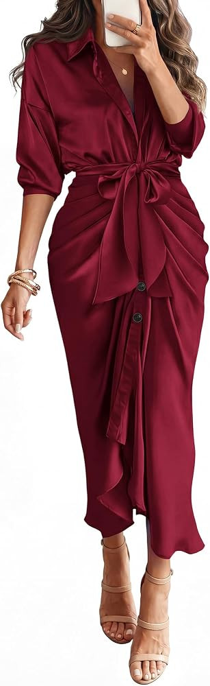 BTFBM Button Dwon Fall Dresses for Women 2026 | Amazon (US)