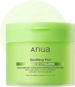 ANUA Azelaic Acid 10 Hyaluronic Acid Soothing Toner Pads, Hydrating Facial Mask for Redness, Pore... | Amazon (US)