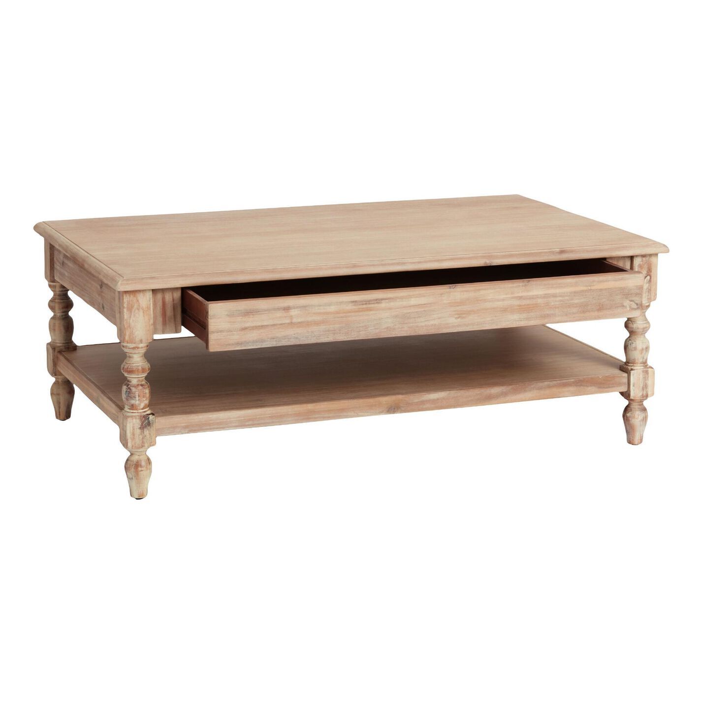 Everett Weathered Natural Wood Coffee Table | World Market