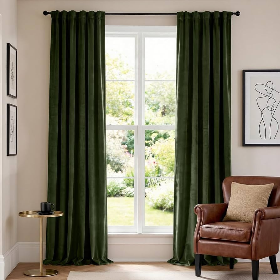 Amazon.com: Lazzzy Velvet Blackout Extra Long Curtains Thermal Insulated Room Window Drapes Super... | Amazon (US)