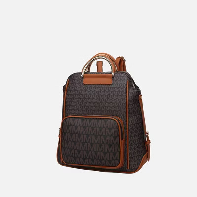 MKF Collection June Vegan Leather Travel Backpack M Logo Printed by Mia K- Brown | Target