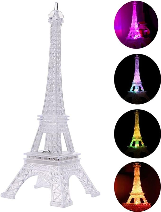 LEDMOMO Eiffel Tower Nightlight Light Up Acrylic 7 Colors Changing 10 Inch Desk Night Light Kids ... | Amazon (US)