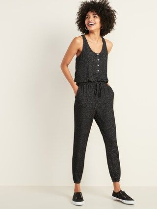 Plush-Knit Sleeveless Lounge Jumpsuit for Women | Old Navy (US)