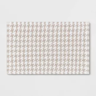 Houndstooth Bath Rug Beige - Threshold™ | Target