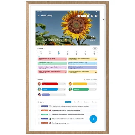 ApoloSign 15.6 inch Digital Calendar, Dual-Mode Smart Wall Planner & Interactive Display Electronic Touchscreen Chore Chart for Family Schedules, Sync Calendars, No Subscription (Teak) | Walmart (US)