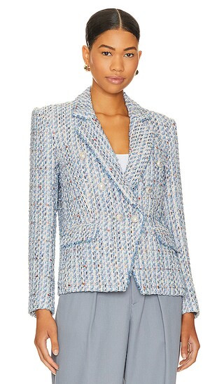 Eliza Blazer in Pink & Light Blue | Revolve Clothing (Global)