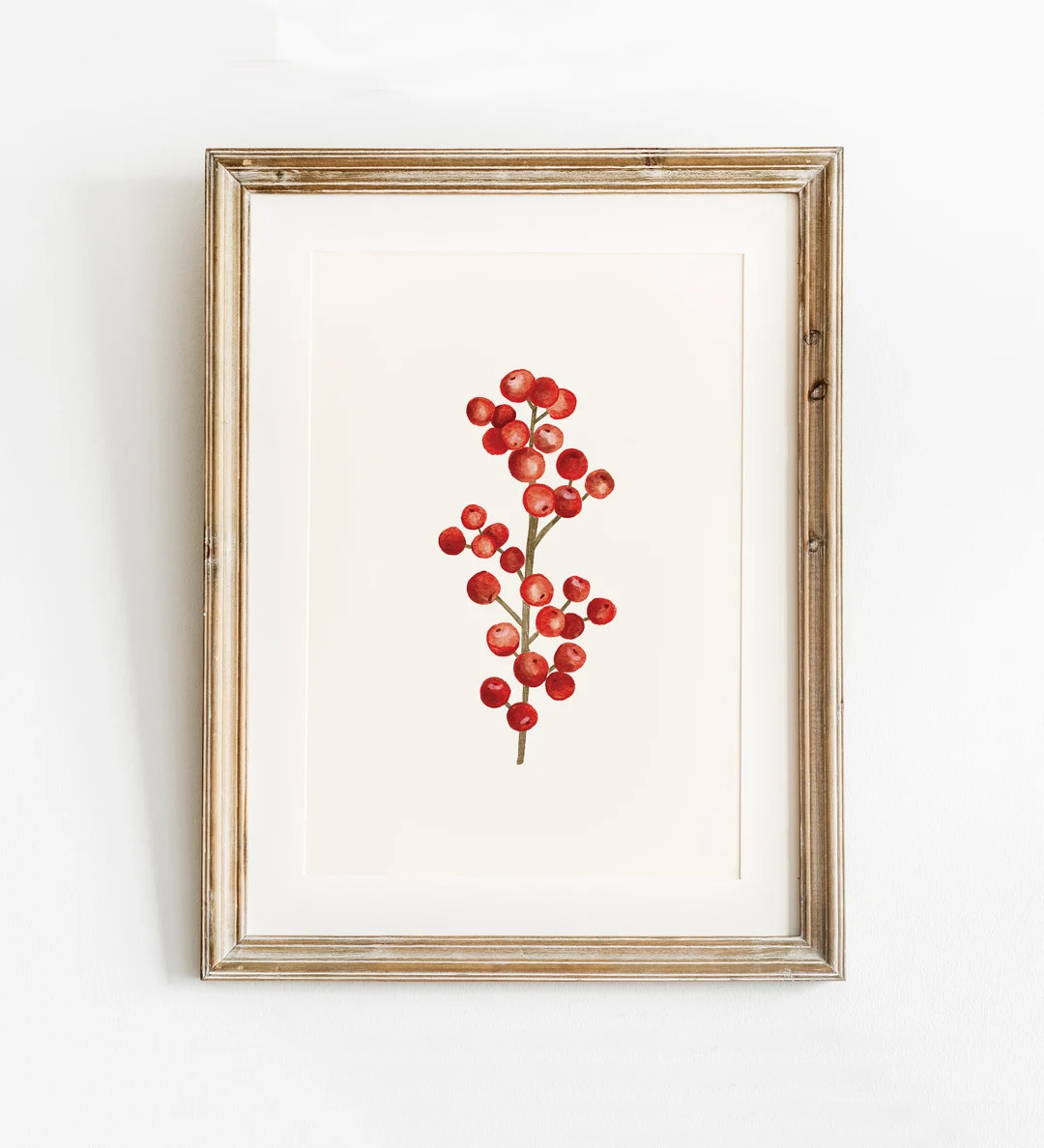 Red Holly Berry Christmas Print Christmas Printable Art - Etsy | Etsy (US)