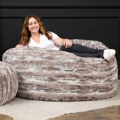 Metro Sac 5 Foot Bean Bag Chair For Adults - Luxe Fur | Wayfair North America