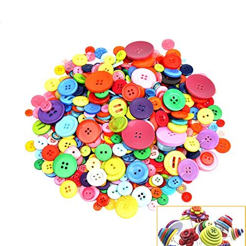 500-700 PCS Assorted Mixed Color Resin Buttons 2 and 4 Holes Round Craft for Sewing DIY Crafts Child | Amazon (US)