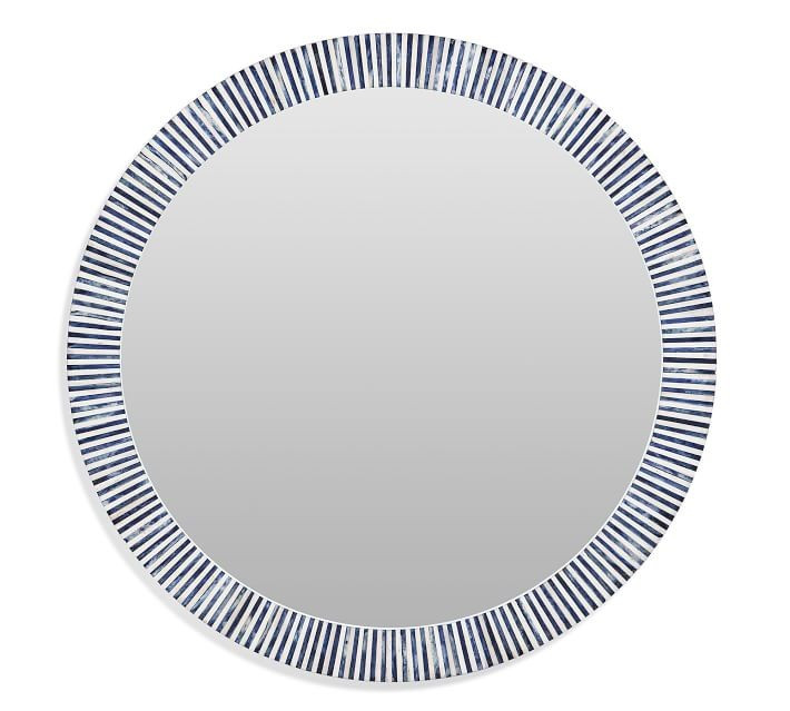 Ava Bone Round Wall Mirror, 36" | Pottery Barn (US)