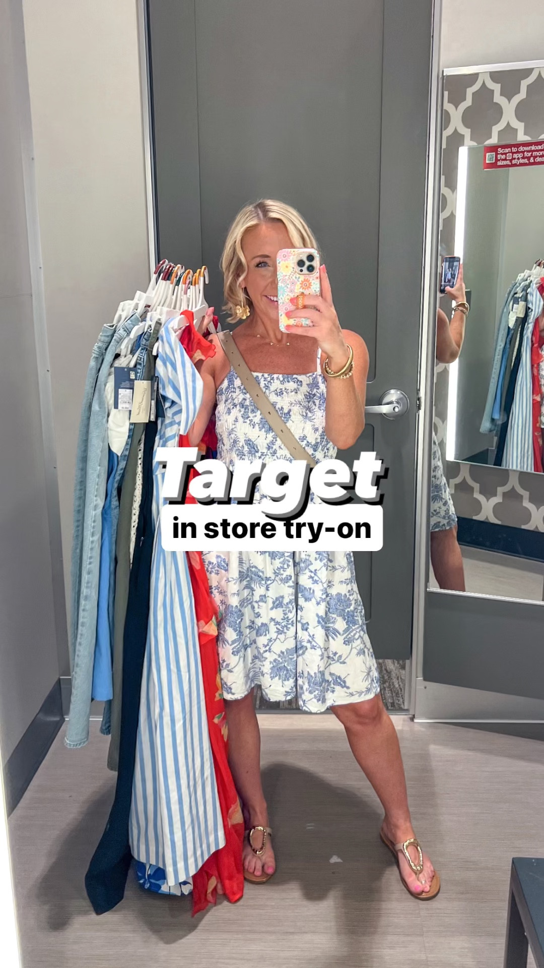 Target dresses 30% off with Target Circle!
1. Red dress - size small. On sale $24.50 (reg $35).
2. Blue print dress - size XS. (What they had, but it worked). On sale $24.50 (reg $35).
3. Blue stripe dress - size small. On sale $28 (reg $40). 
4. White button dress - size XS (what they had - I would have preferred a small). On sale $24.50 (reg $35).
5. B/W print dress - size 2 (tight!). On sale $21 (reg $30).
6. Blue dress - size 4 (tight-ish but better). On sale $21 (reg $30).
7. Red floral - size XS. On sale $28 (reg $40).
8. Black jumpsuit - size small. On sale $28 (reg $40).

#LTKSaleAlert #LTKVideo #LTKSummerSales