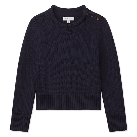 Jane Cotton Sweater in English Navy | Lake Pajamas