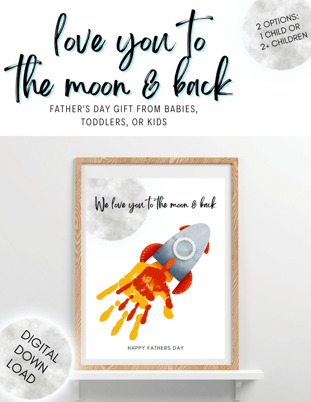 Love You to the Moon and Back Father's Day Gift for Dad Grandpa Stepdad From Babies Toddler Kids ... | Etsy (US)