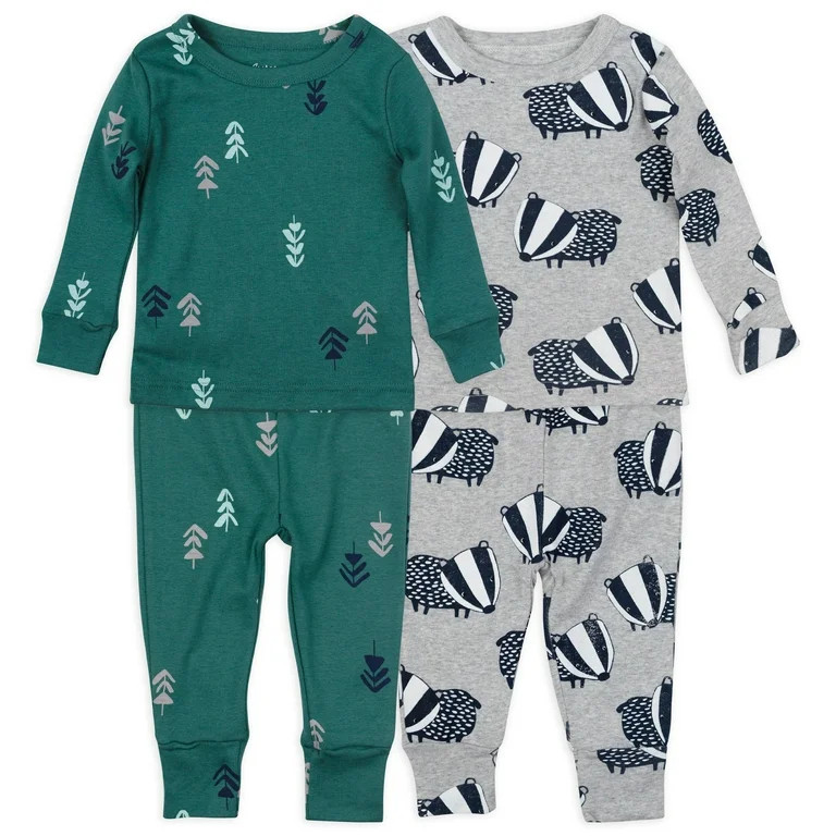 Mac & Moon 4-Piece Organic Cotton Pajama Baby & Toddler Boy 6M-5T - Walmart.com | Walmart (US)