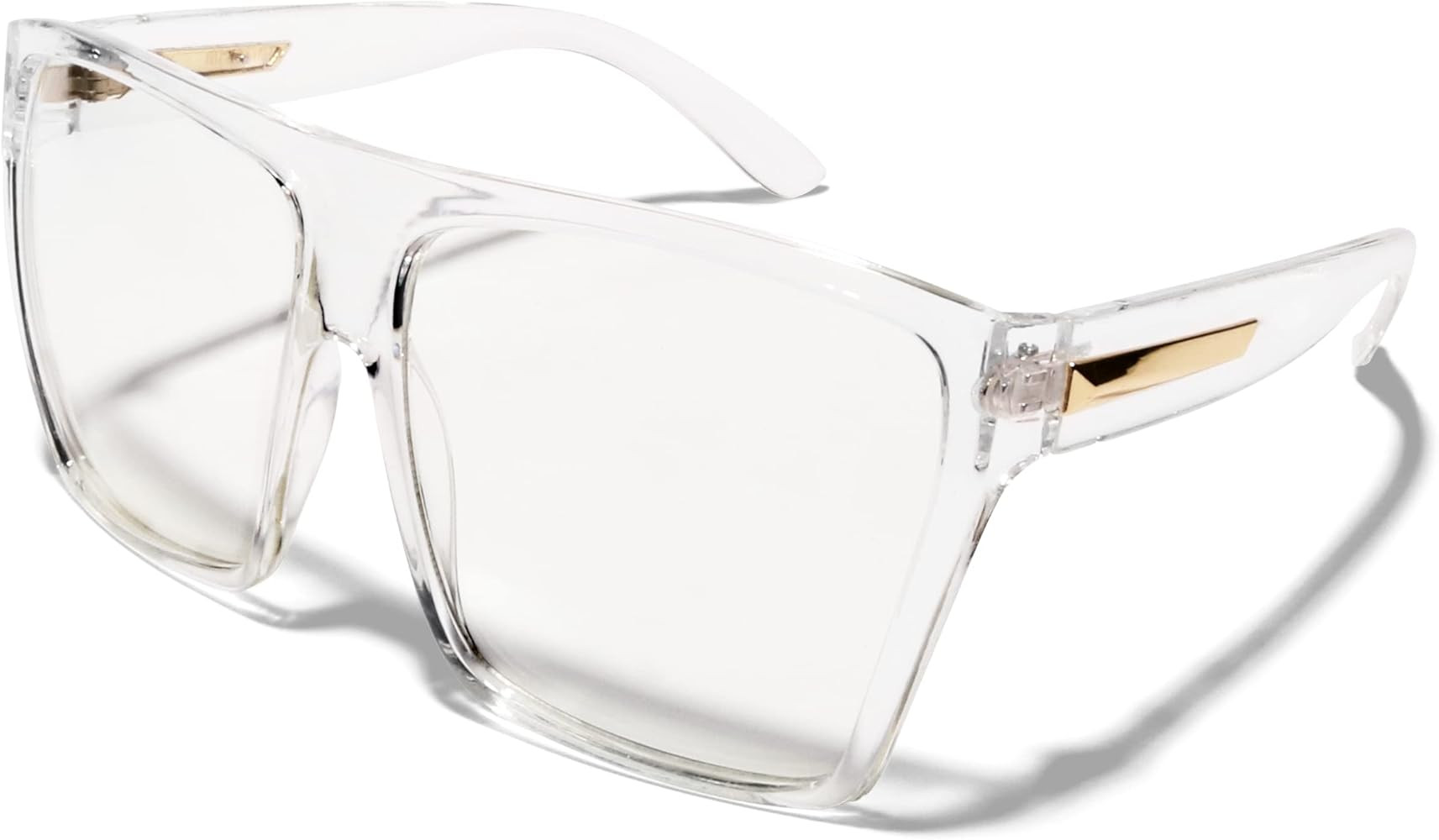 ShadyVEU Oversized Flat Top Trendy Square Trapezoid Shape Fashion Mens Womens Sunglasses | Amazon (US)