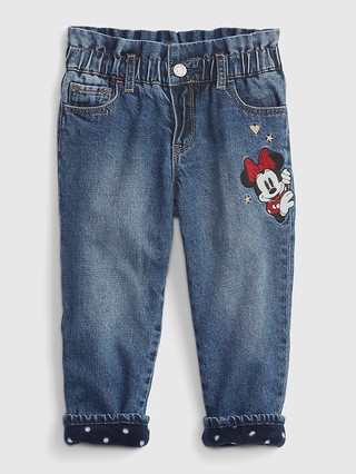 babyGap &#124 Disney Minnie Mouse Pull-On Just Like Mom Ruffle Jeans | Gap (US)