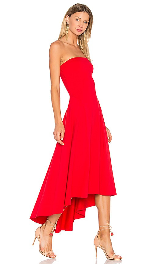 Susana Monaco Strapless Hi Low Dress in Red. - size S | Revolve Clothing (Global)