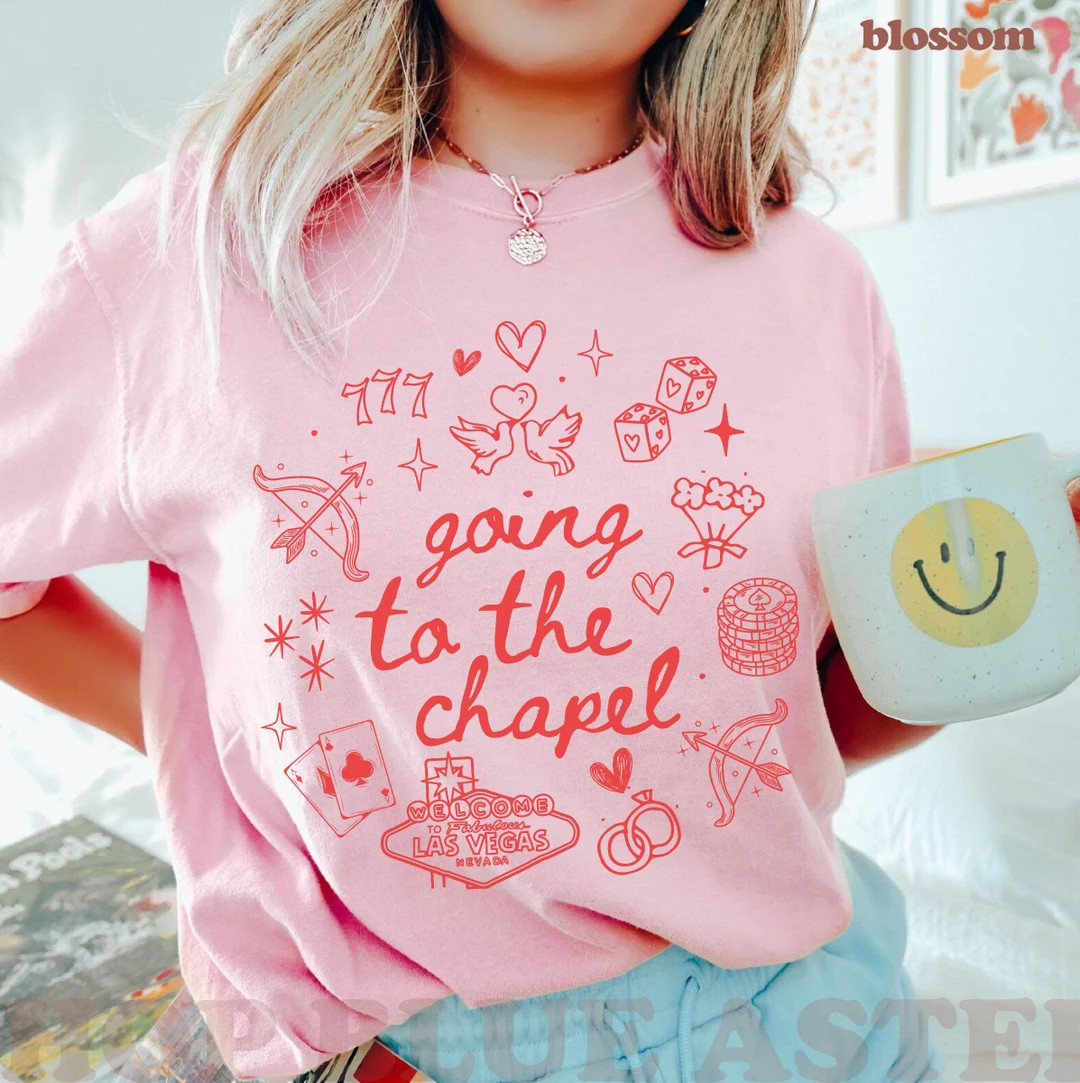 Going to the Chapel Las Vegas Theme Comfort Colors Tshirt, Coquette Bachelorette, Bride Tshirt, J... | Etsy (US)