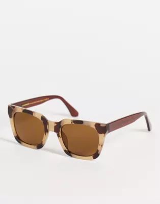 A.Kjaerbede Nancy unisex 70s square sunglasses in cream tort | ASOS (Global)