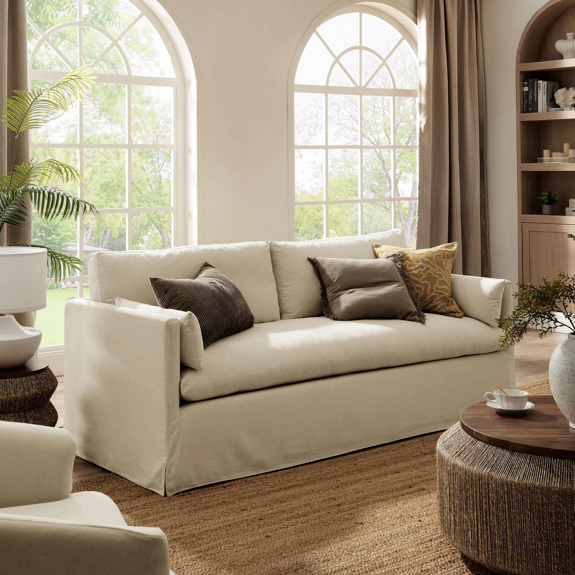 Modway Wellfleet Sofa in Linen Brown | Walmart (US)