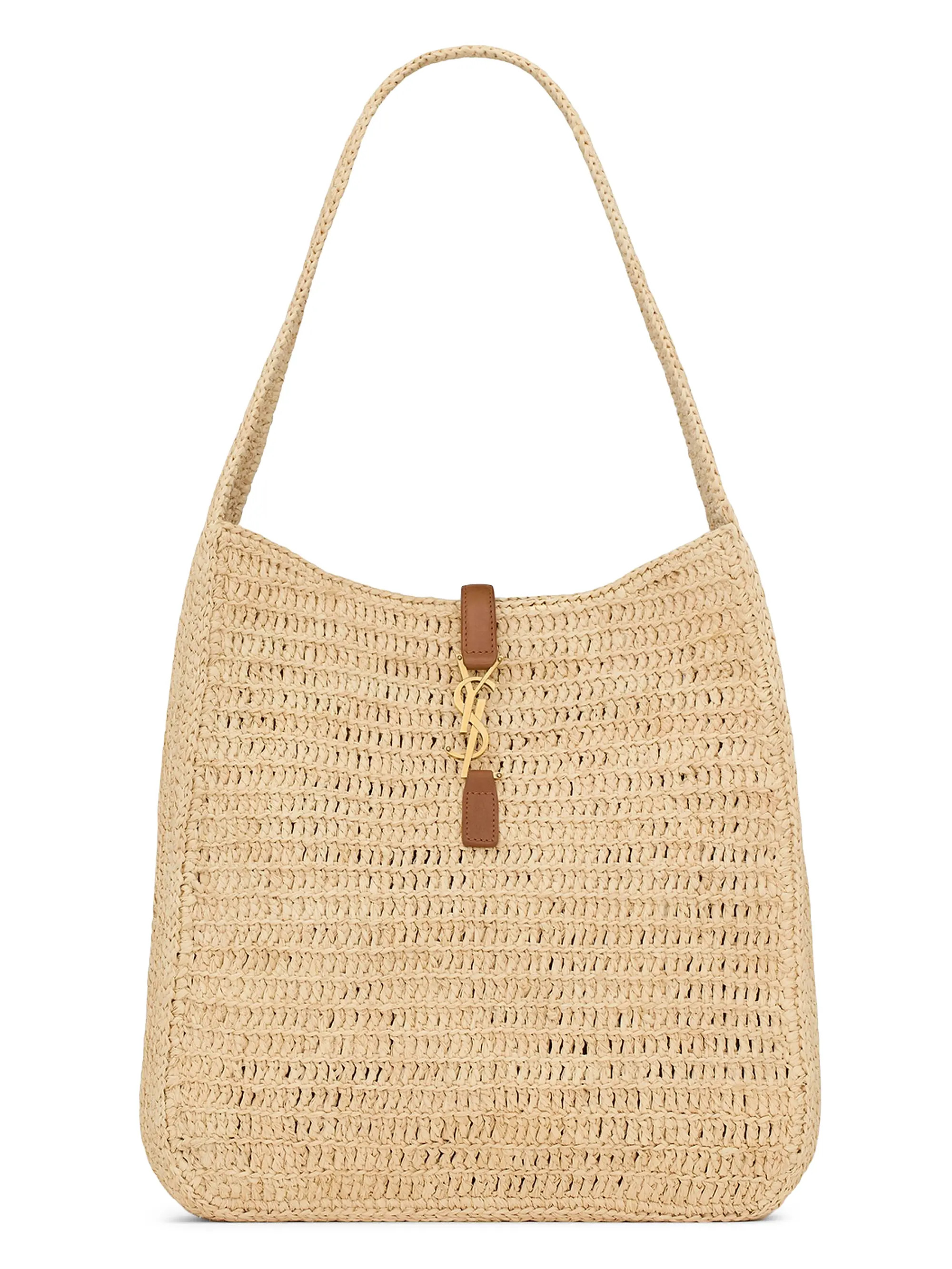 Saint Laurent Le 5 &Agrave; 7 Supple Large Shoulder Bag in Raffia | Saks Fifth Avenue | Saks Fifth Avenue