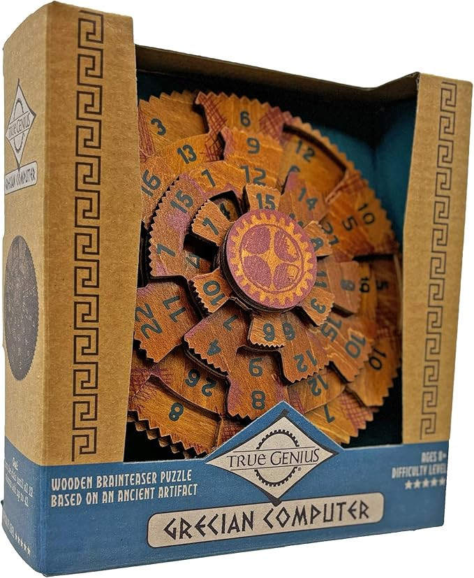 Project Genius Grecian Computer Mechanical Math Puzzle, Wooden Brainteaser Gift for History Buffs... | Amazon (US)